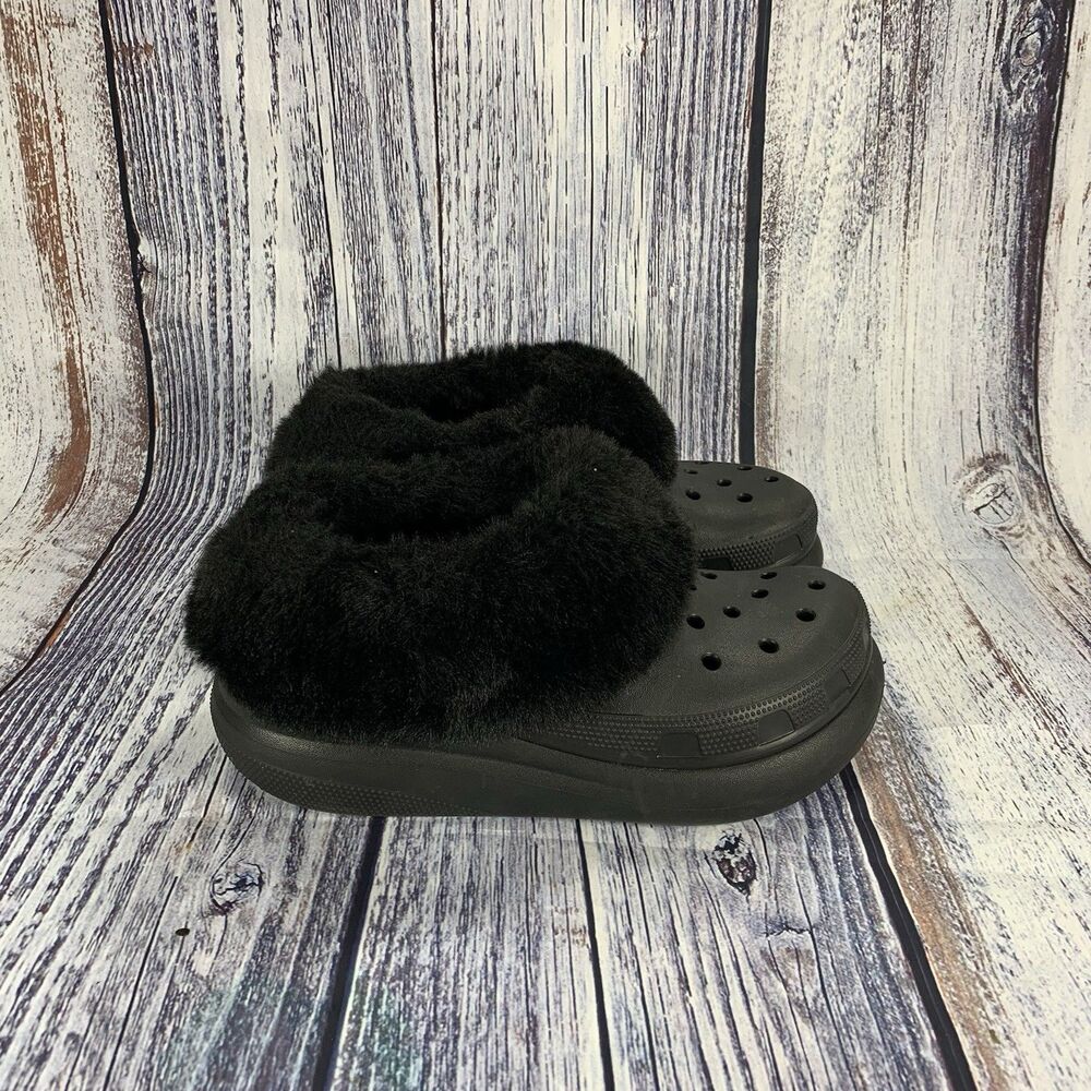 Crocs Furever Crush Clogs Black Platform Shoes Women’s Size 7